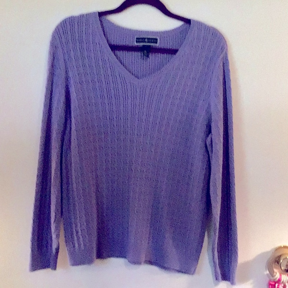 Karen Scott Women’s Lavender Cable Knit Sweater